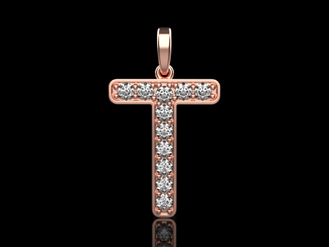Initial letter T pendant model 755 3D Print Model