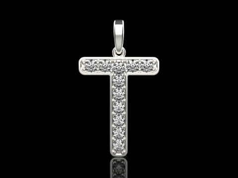 Initial letter T pendant model 755 3D Print Model