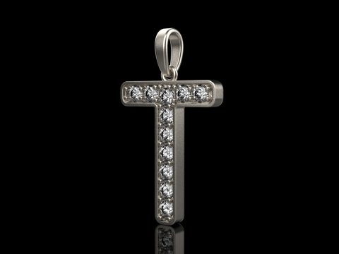 Initial letter T pendant model 755 3D Print Model