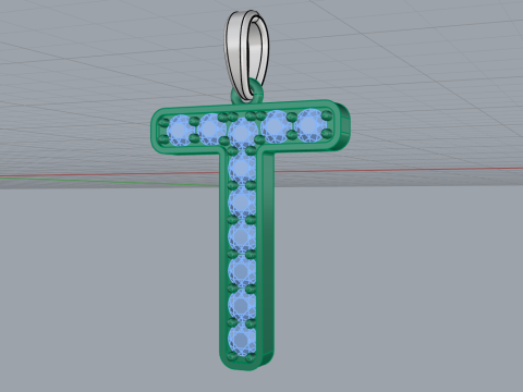 Initial letter T pendant model 755 3D Print Model