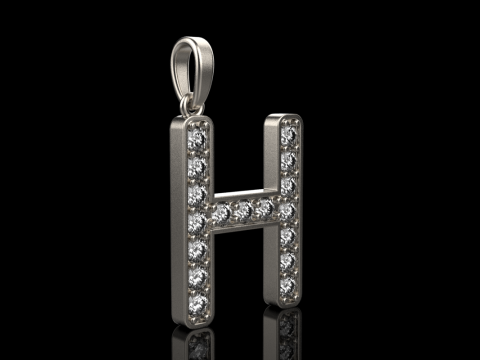 Initial letter H pendant model 756 3D Print Model