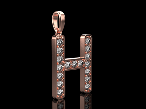 Initial letter H pendant model 756 3D Print Model