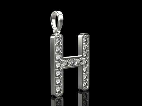Initial letter H pendant model 756 3D Print Model
