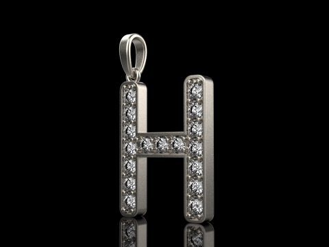 Initial letter H pendant model 756 3D Print Model