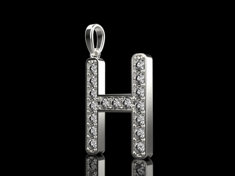Initial letter H pendant model 756 3D Print Model