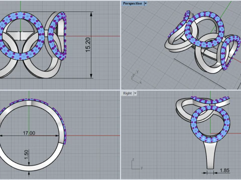 Olimpic ring model 758 3D Print Model