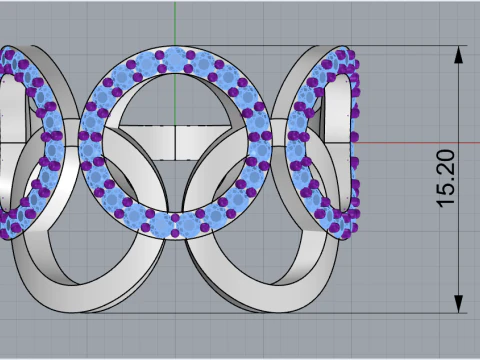 Olimpic ring model 758 3D Print Model