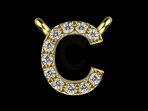 Colar com letra inicial C modelo 759 Modelo de Impressão 3D