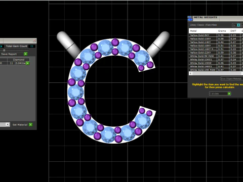 Initial letter C necklace model 759 3D Print Model