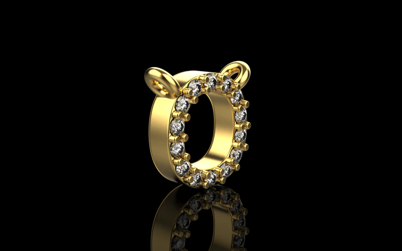 İlk harf O kolye modeli 760 3D Baskı Modeli .c4d .max .obj .3ds .fbx .stl .blend