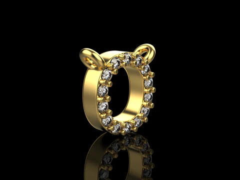 Colar com letra inicial O modelo 760 Modelo de Impressão 3D
