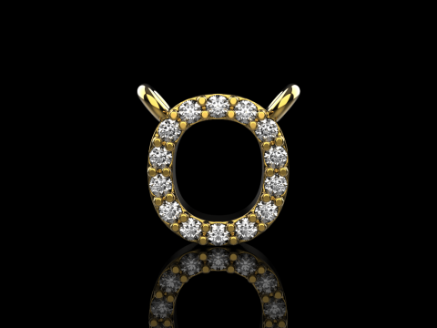 Initial letter O necklace model 760 3D Print Model
