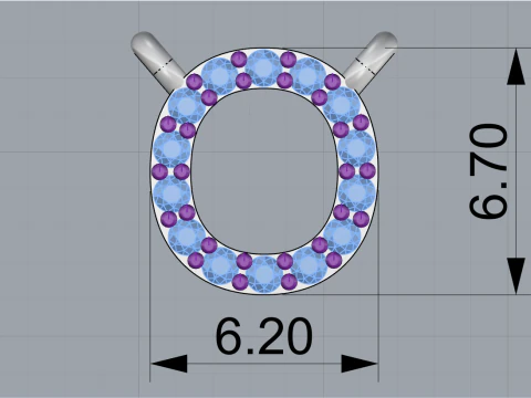 İlk harf O kolye modeli 760 3D Baskı Modeli