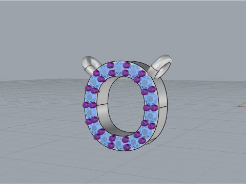Initial letter O necklace model 760 3D Print Model