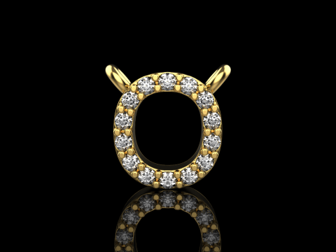 Initial letter O necklace model 760 3D Print Model