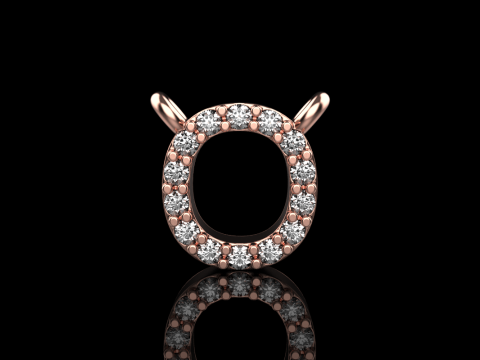 Initial letter O necklace model 760 3D Print Model
