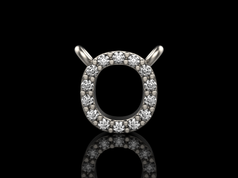 Initial letter O necklace model 760 3D Print Model