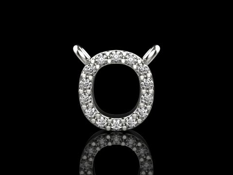 Initial letter O necklace model 760 3D Print Model