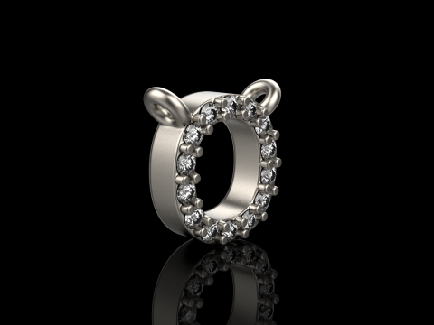 Initial letter O necklace model 760 3D Print Model