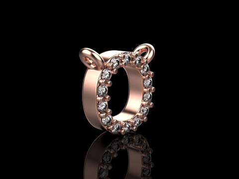 Initial letter O necklace model 760 3D Print Model