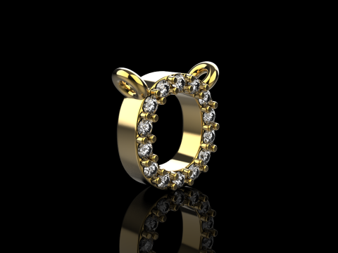 Initial letter O necklace model 760 3D Print Model