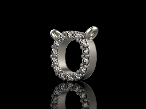 Initial letter O necklace model 760 3D Print Model