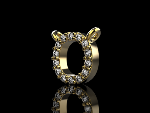 Initial letter O necklace model 760 3D Print Model