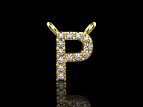 Initial letter P necklace model 761 3D Print Model