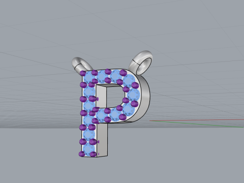 Initial letter P necklace model 761 3D Print Model