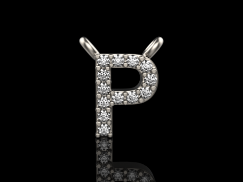Initial letter P necklace model 761 3D Print Model