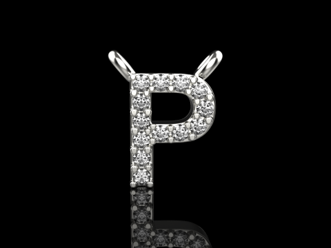 Initial letter P necklace model 761 3D Print Model
