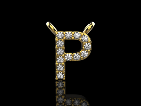 Initial letter P necklace model 761 3D Print Model