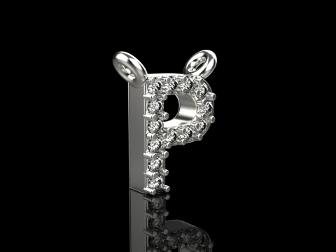 Initial letter P necklace model 761 3D Print Model