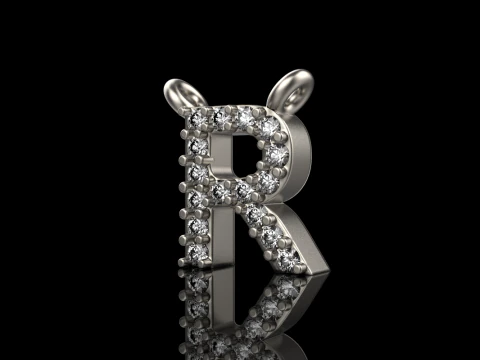 Initial letter R necklace model 762 3D Print Model