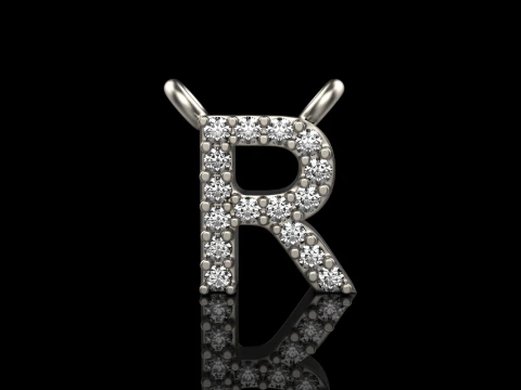 Initial letter R necklace model 762 3D Print Model