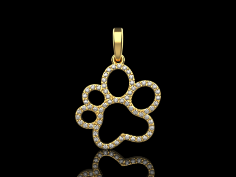Paw pendant model 763 3D Print Model