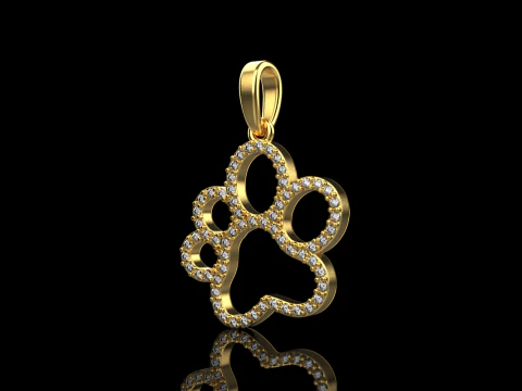 Paw pendant model 763 3D Print Model