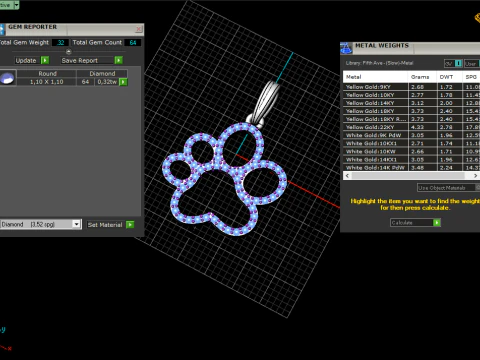 Paw pendant model 763 3D Print Model