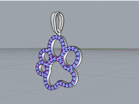 Paw pendant model 763 3D Print Model