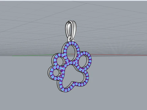 Paw pendant model 763 3D Print Model