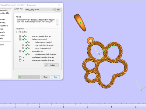Paw pendant model 763 3D Print Model