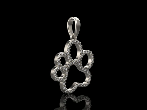 Paw pendant model 763 3D Print Model