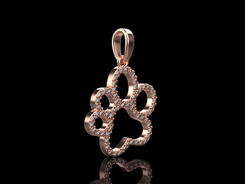 Paw pendant model 763 3D Print Model