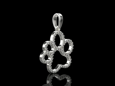 Paw pendant model 763 3D Print Model