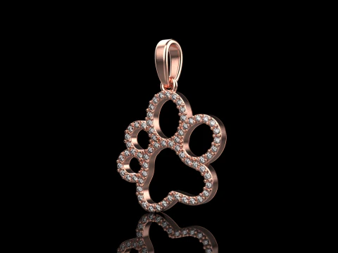 Paw pendant model 763 3D Print Model