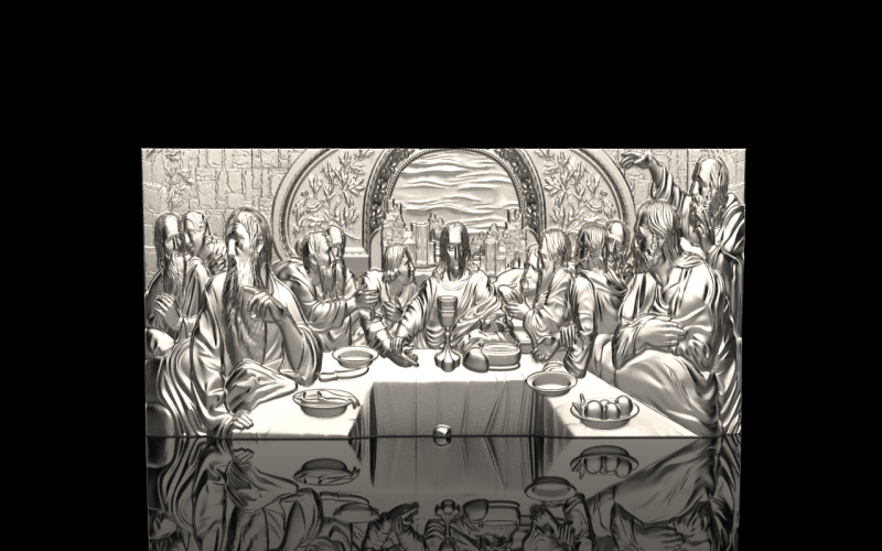 最后的晚餐戒指 型号 764 3D 打印模型 .c4d .max .obj .3ds .fbx .stl .blend 