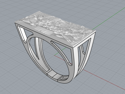 最后的晚餐戒指 型号 764 3D 打印模型