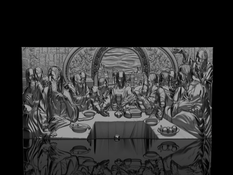 最后的晚餐戒指 型号 764 3D 打印模型