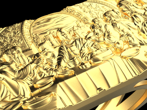 最后的晚餐戒指 型号 764 3D 打印模型