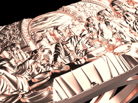 最后的晚餐戒指 型号 764 3D 打印模型